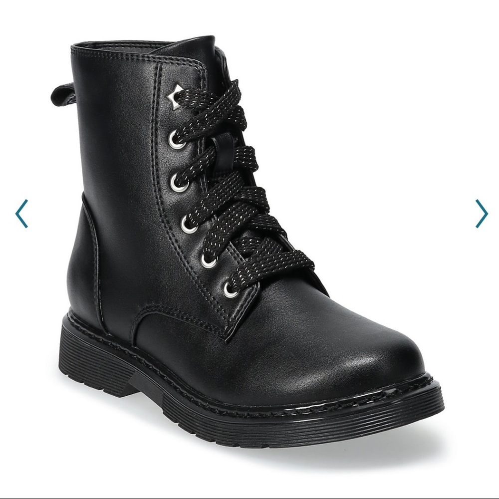 SO® Teagan Girls' Combat Boots- Size 4, NWT